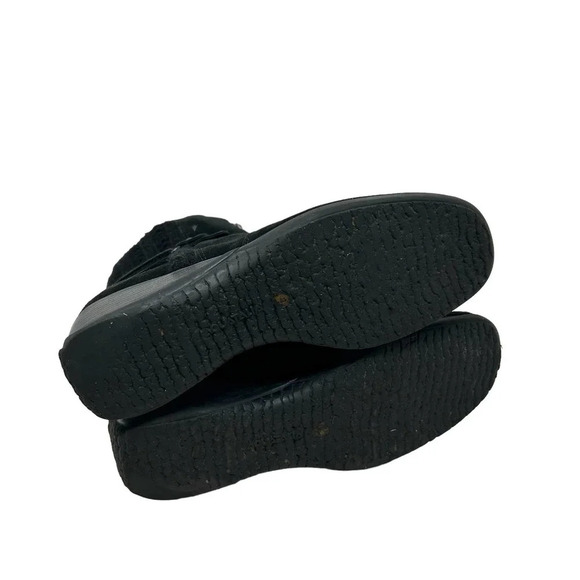 Aquatalia Snow Boots Winter‎ Weatherproof Suede Zip Front Combat Black Size 7.5 - Picture 6 of 12